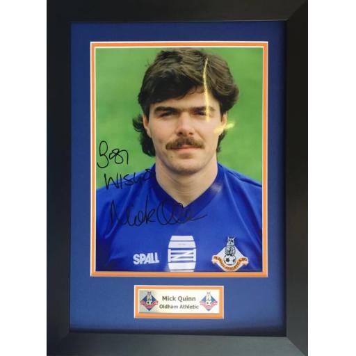 Micky Quinn Oldham Athletic Signed Framed Photo Display