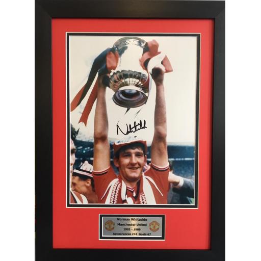 Norman Whiteside Manchester United Signed Framed Photo Display