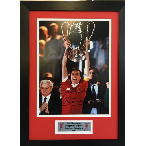 Phil Thompson Liverpool FC Signed 16x12 photo framed display