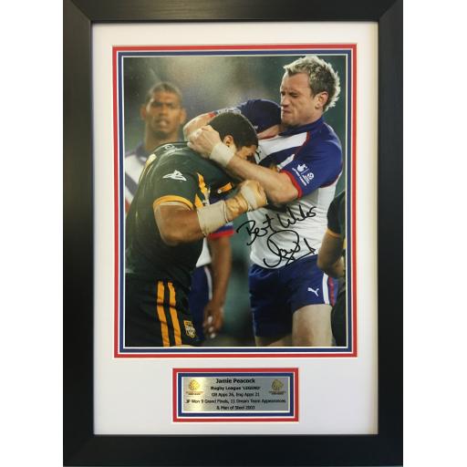 Jamie Peacock Great Britain Signed Photo Framed Display