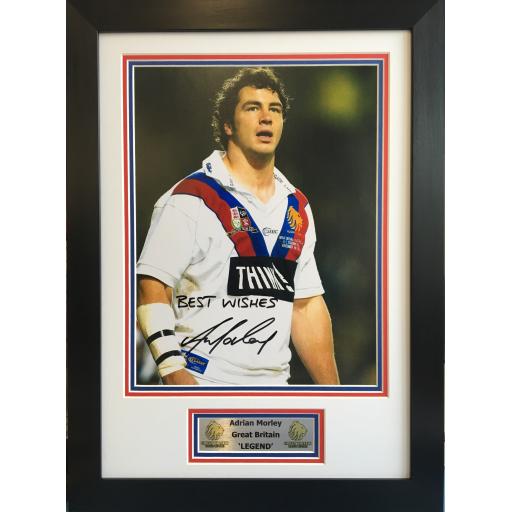 Adrian Morley signed framed GB Rugby League photo display