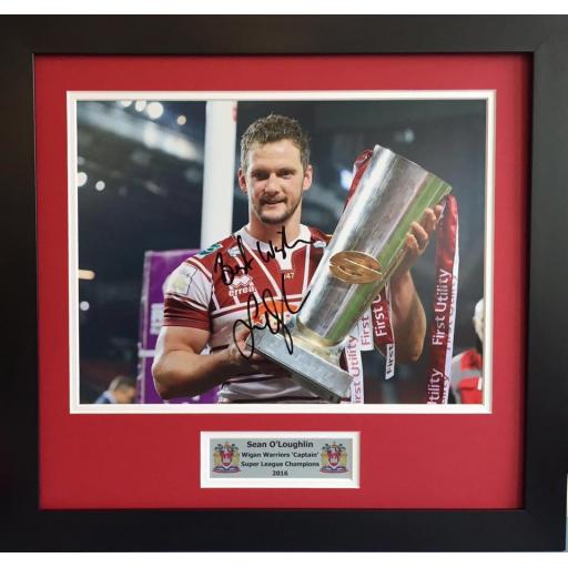 Sean O’Loughlin Signed Wigan Warriors 2016 Grand Final Photo Display