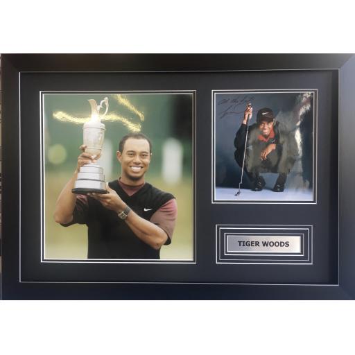Tiger Woods Signed Photo Display