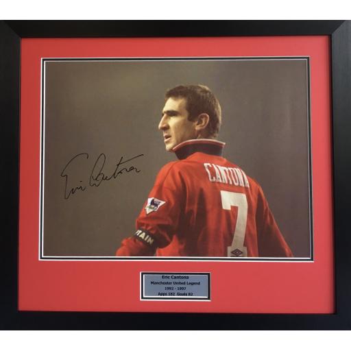 Eric Cantona Signed Manchester United Photo