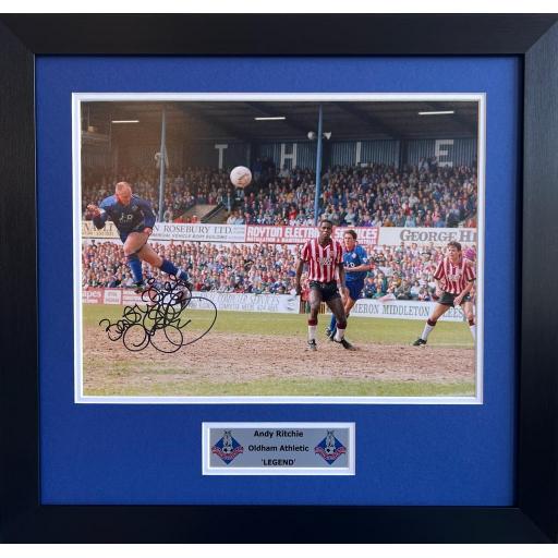 Andy Ritchie Signed Oldham Athletic v Southampton Photo Display