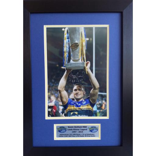 Kevin Sinfield Signed Leeds Rhinos A4 Photo Display