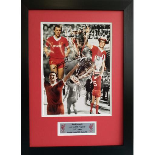 Ray Kennedy Liverpool FC Signed Display