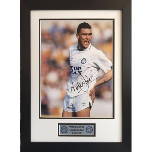 Signed Vinnie Jones Leeds United Photo Display