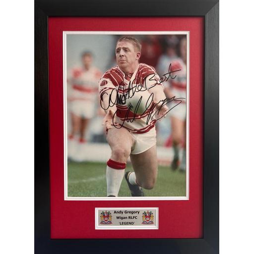 Andy Gregory Wigan RLFC Signed Photo Display