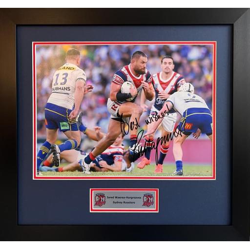 Jared Waerea-Hargreaves Signed Sydney Roosters Photo Display