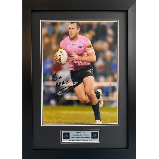 Isaah Yeo Signed Penrith Panthers Photo Dsplay