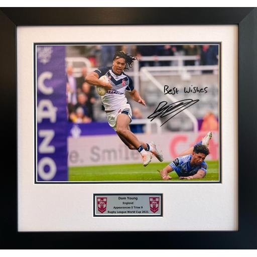 Dom Young England Signed Photo Display