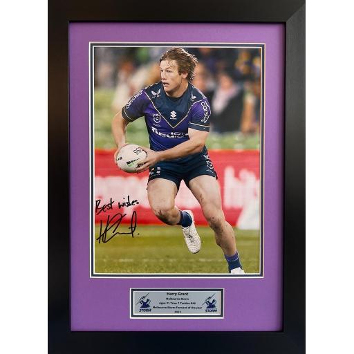 Harry Grant Signed Melbourne Storm Photo Display