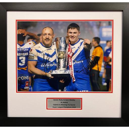 James Roby & Jack Welsby Signed St Helens Photo Display