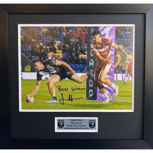 Joseph Manu Signed New Zealand Photo Display