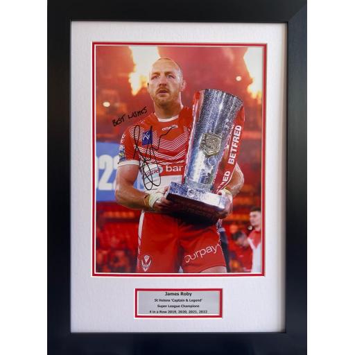 James Roby Signed St Helens Photo Display