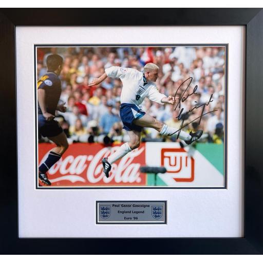 Paul Gascoigne Signed England Euro 96 Photo Display