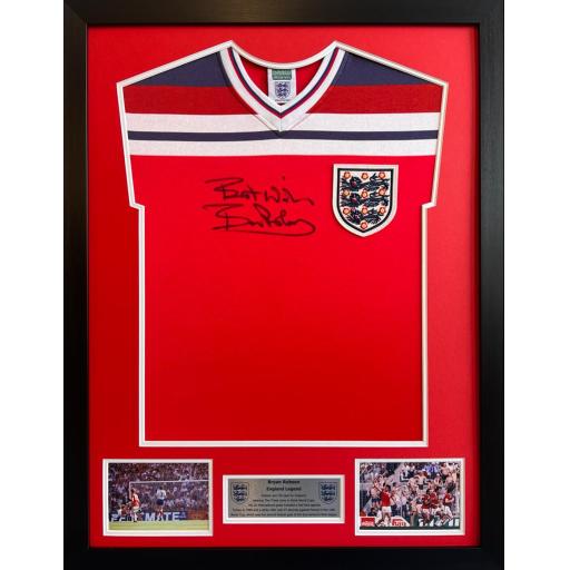 Bryan Robson Signed England Shirt Display