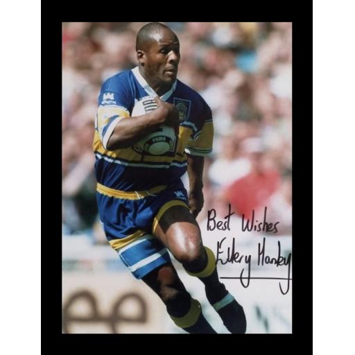 Ellery Hanley Leeds RLFC signed photo in action