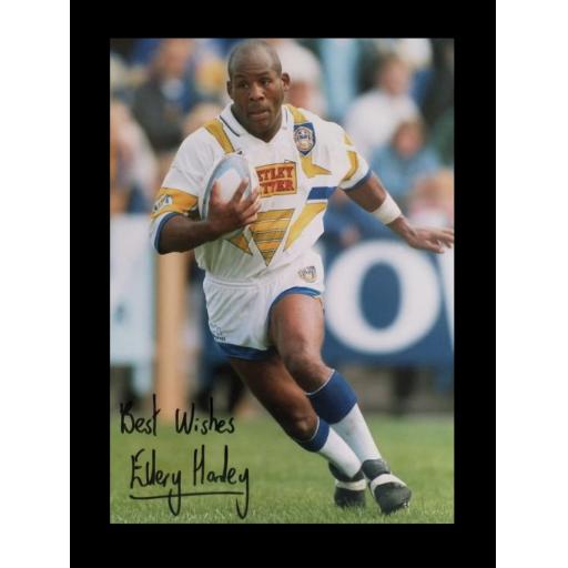 Ellery Hanley Leeds RLFC signed photo white kit