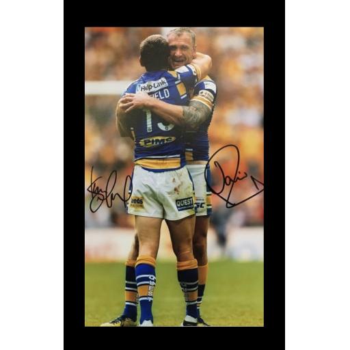 Kevin Sinfield & Jamie Peacock Leeds Rhinos signed photo display Wembley