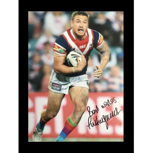 Jared Waerea-Hargreaves Sydney Roosters signed photo display