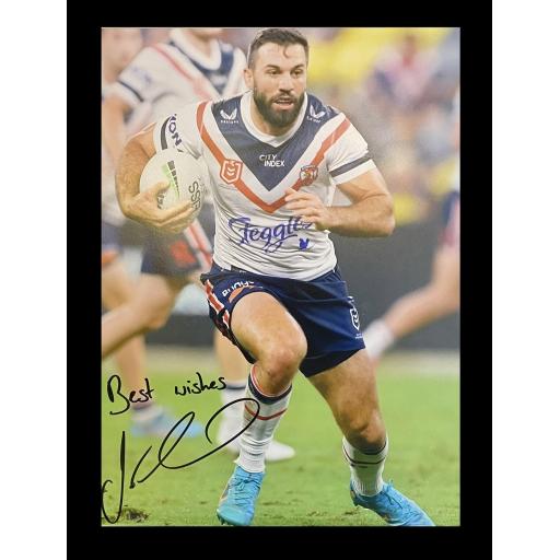 James Tedesco Sydney Roosters signed photo in 2nd kit